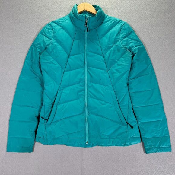 Spyder Syrround Down Jacket Womens Small Blue Goose Puffer Mock Neck Outdoor - Picture 1 of 16